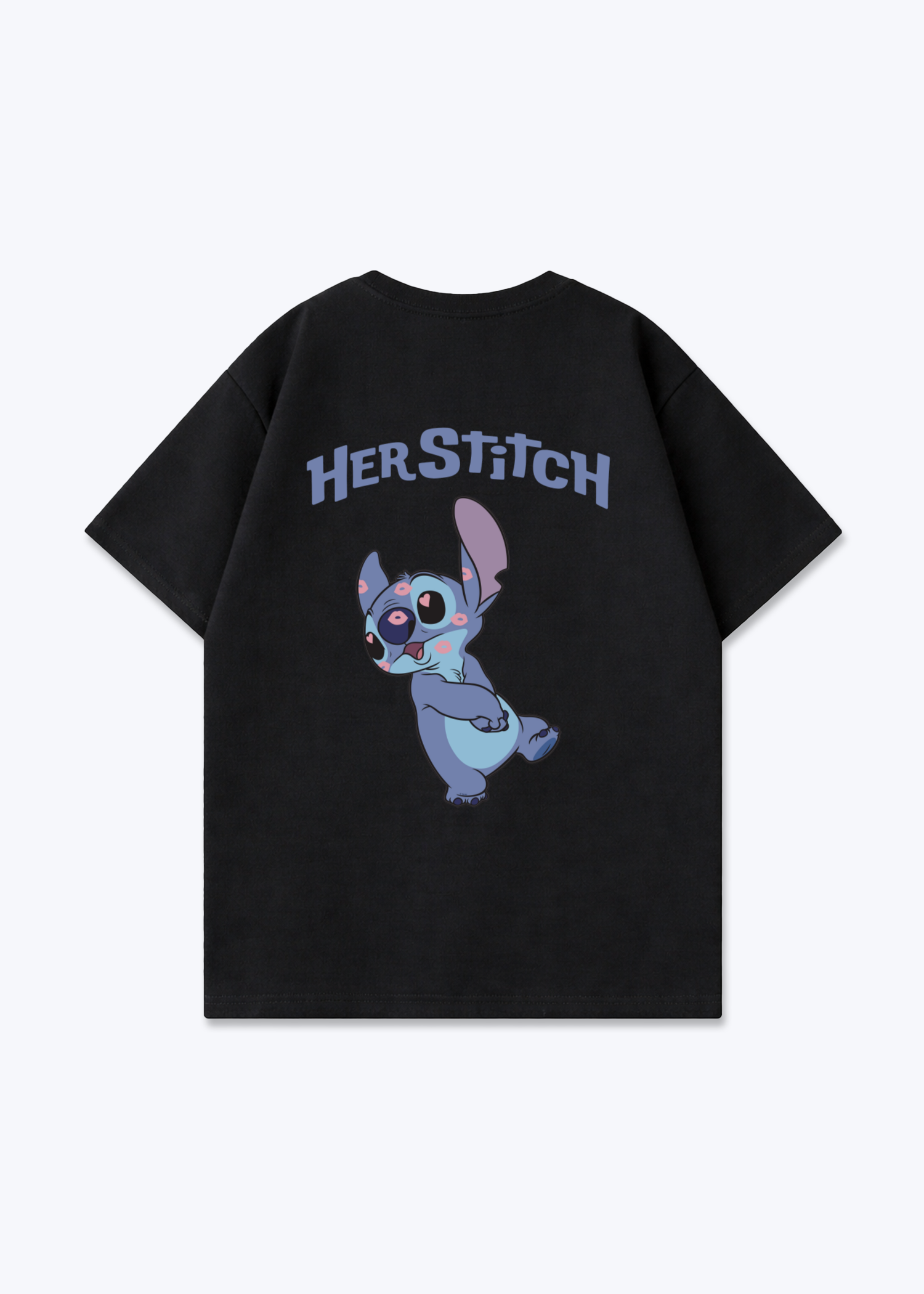 Her Stitch Oversized Shirt - Black Back (Designed)