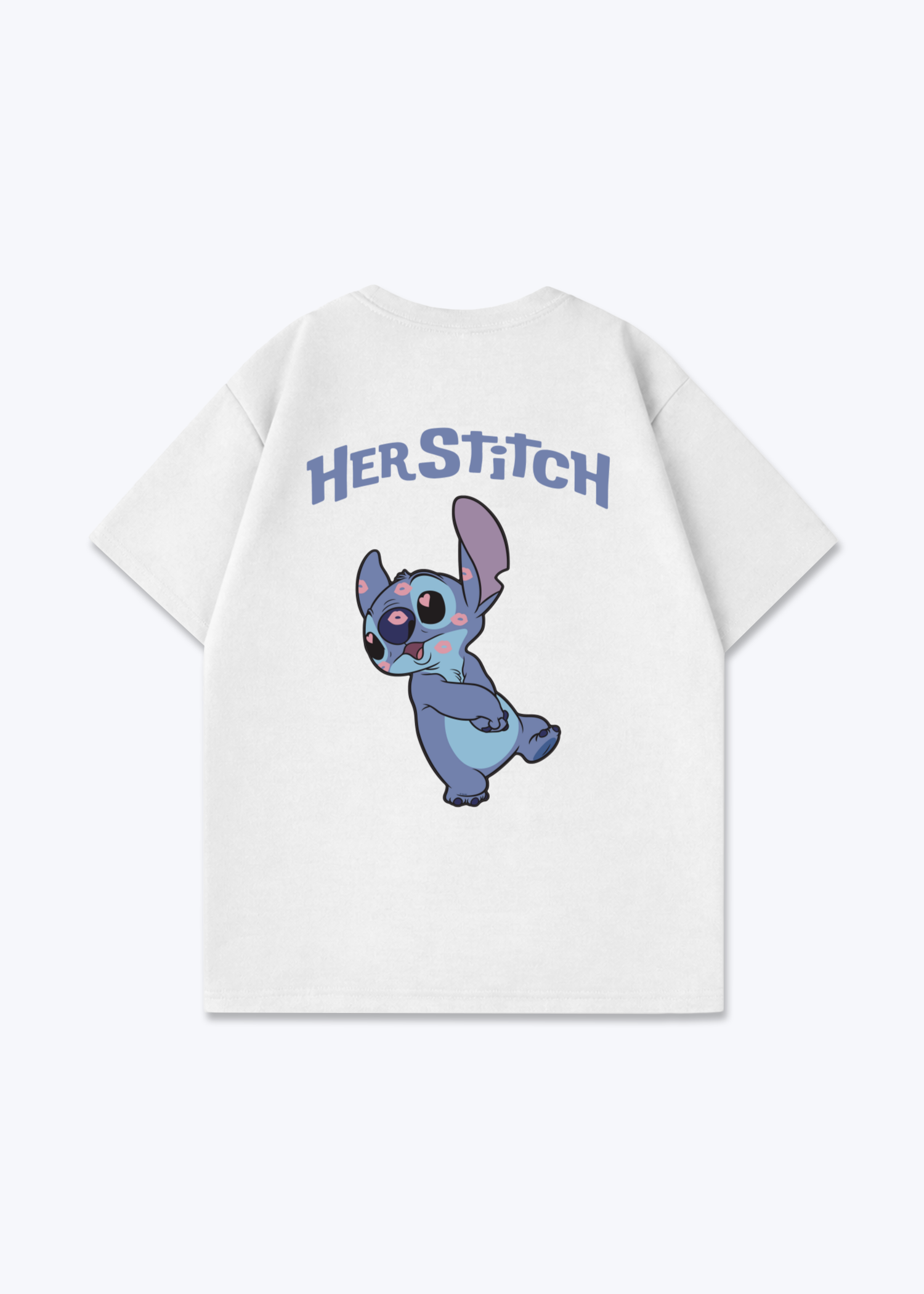 Her Stitch Oversized Shirt - White Back (Designed)