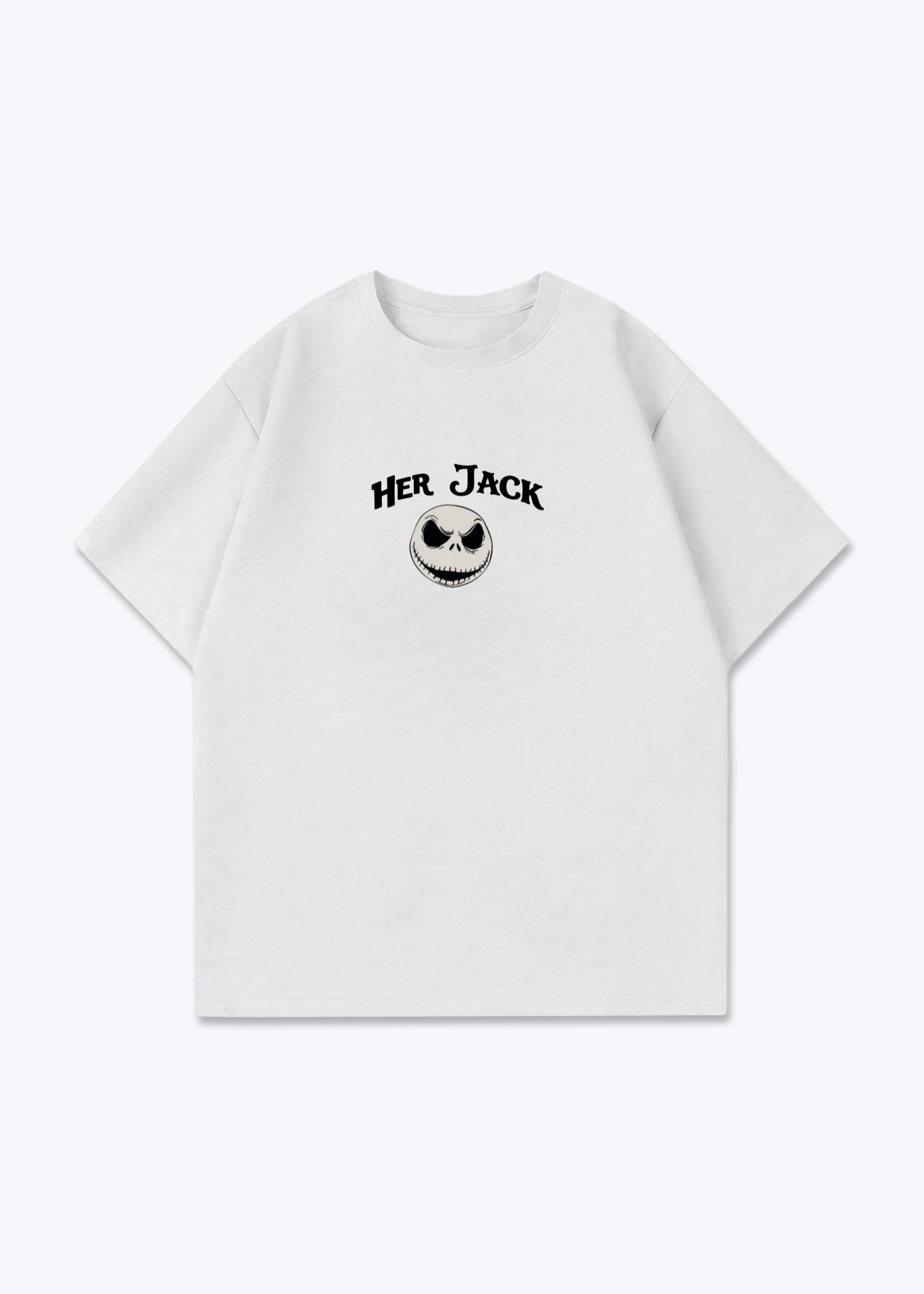 Her Jack Oversized Shirt - White Front (Designed)