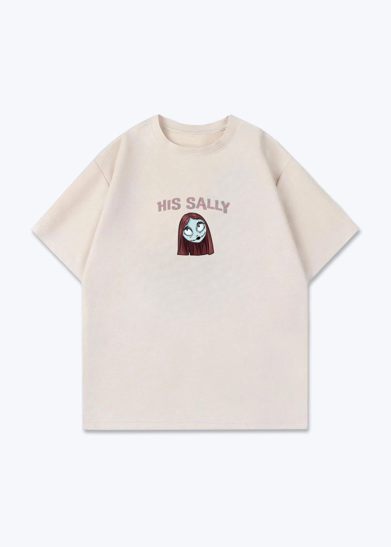 His Sally Oversized Shirt - Beige Front (Designed)