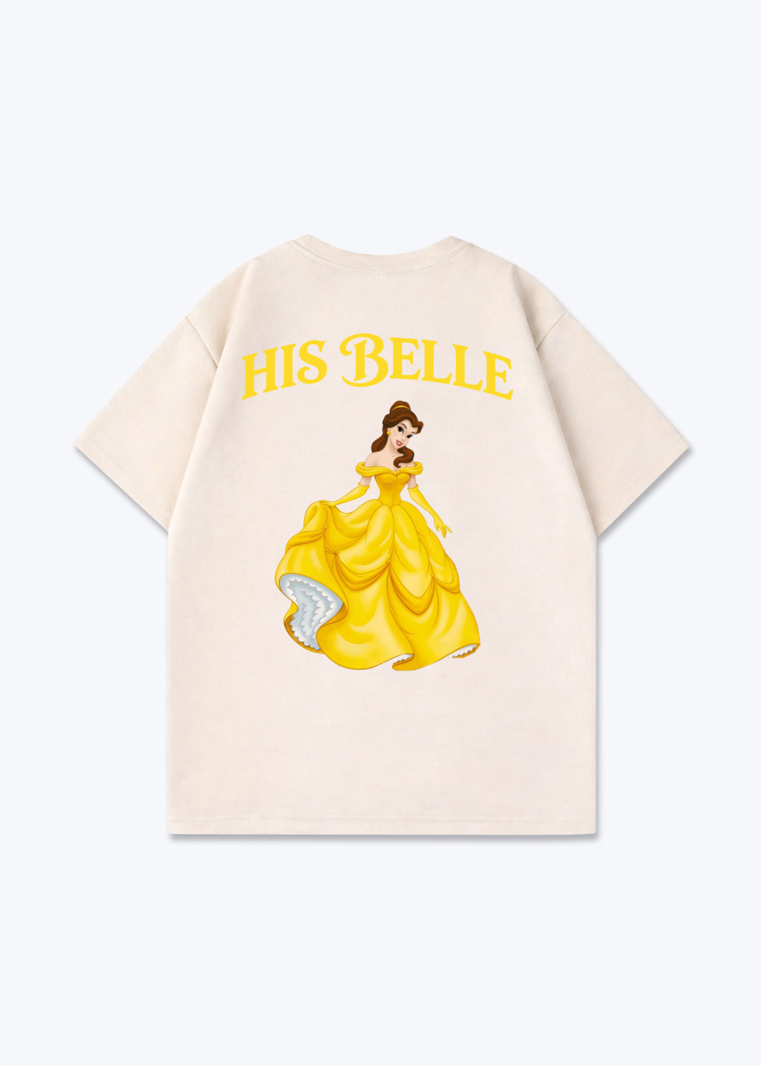His Belle Oversized Shirt - Beige Back (Designed)