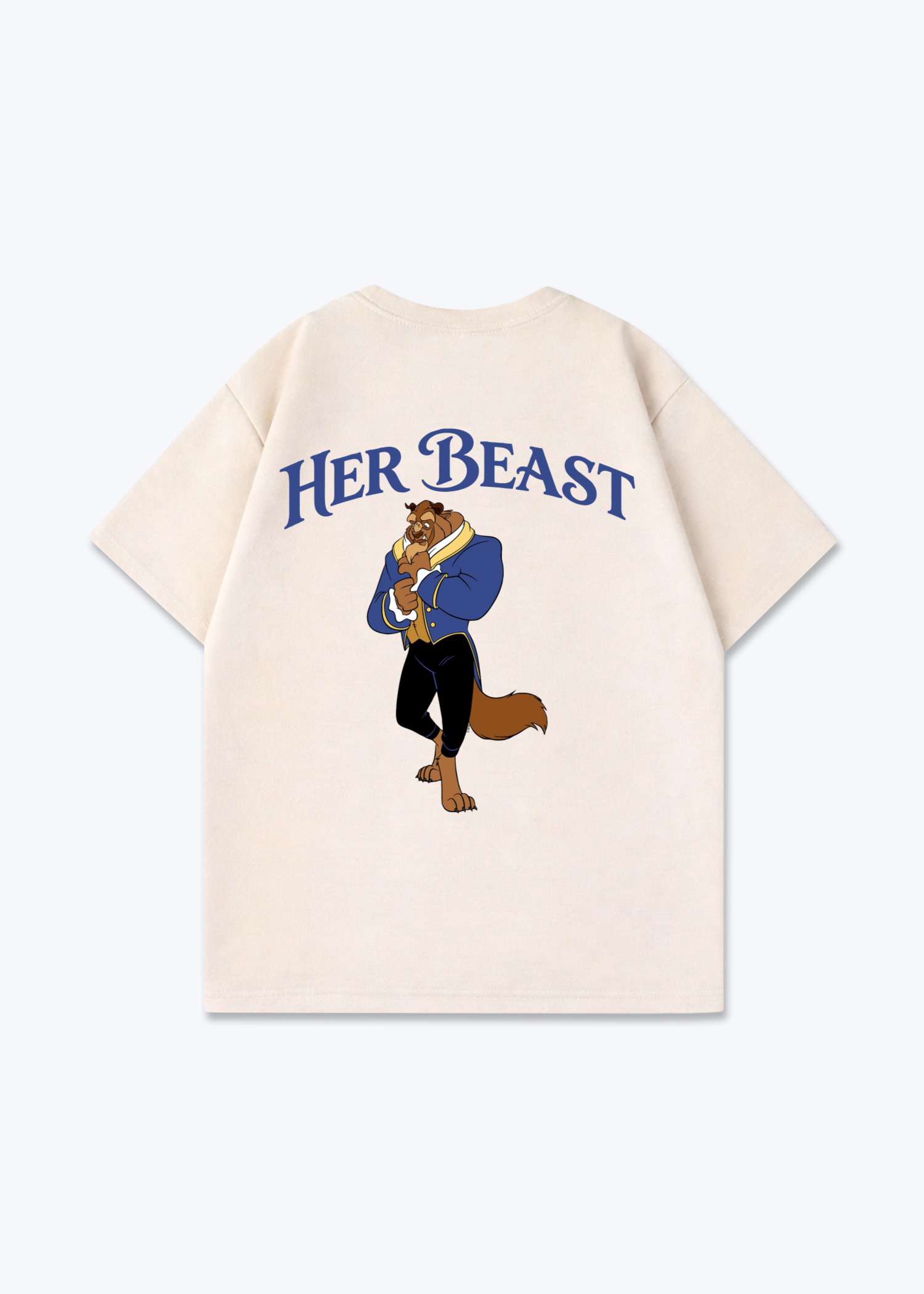 Her Beast Oversized Shirt - Beige Back (Designed)