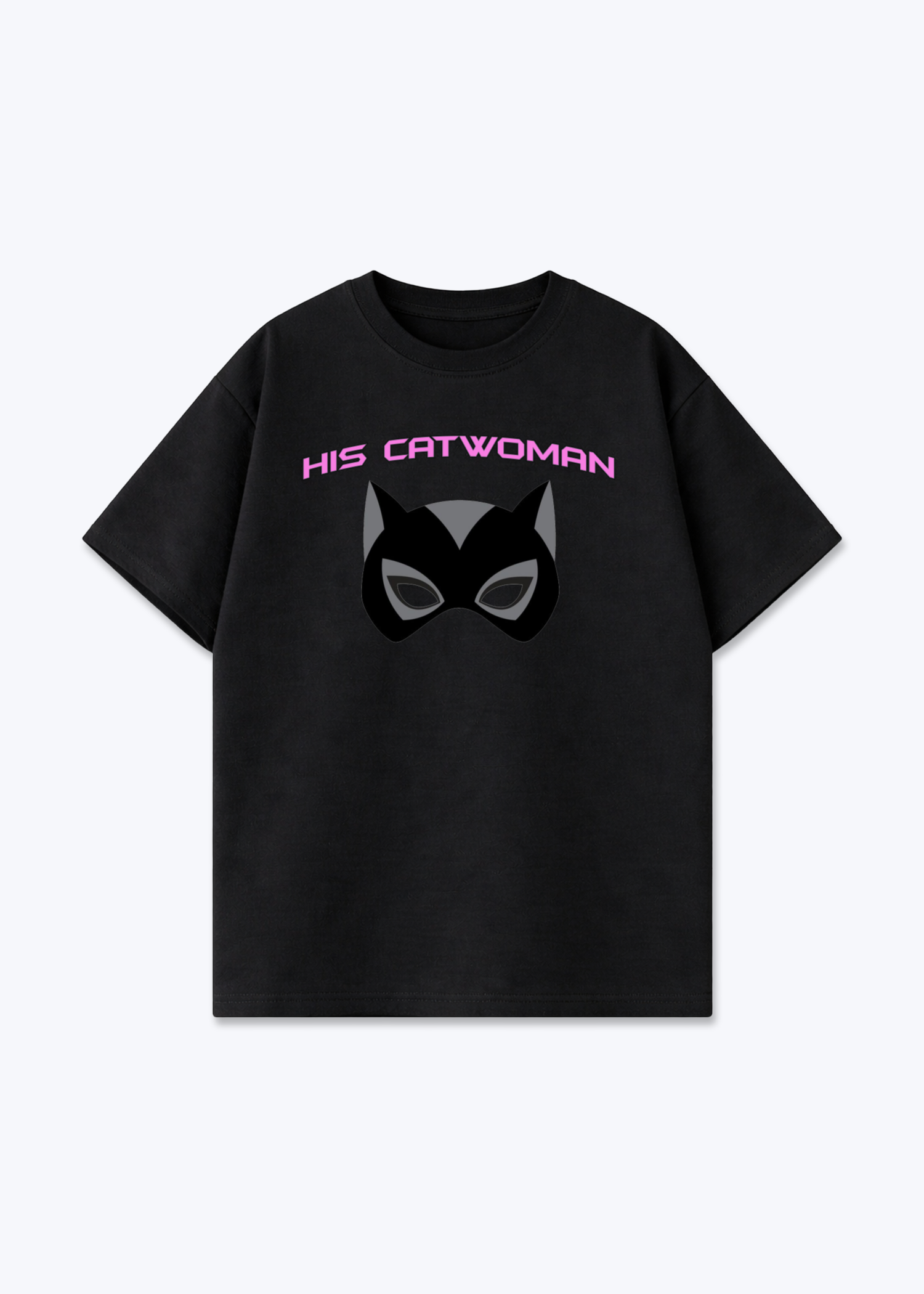 His Catwoman Oversized Shirt - Black Front (Designed)