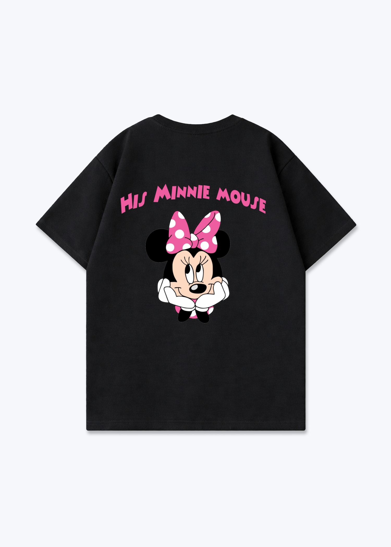 His Minnie Mouse Oversized Shirt - Black Back (Designed)