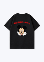 Her Mickey Mouse Oversized Shirt - Black Back (Designed)