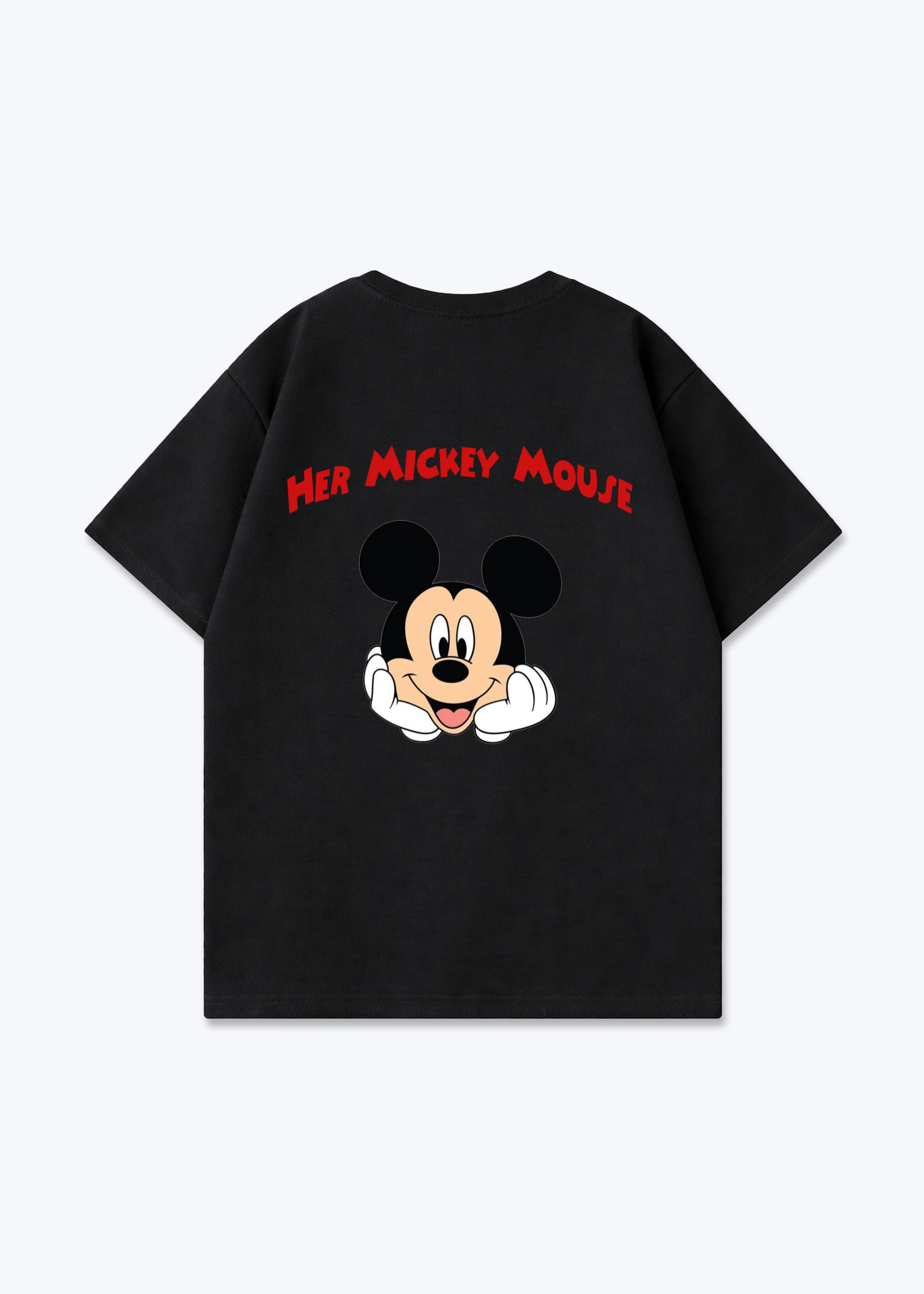 Her Mickey Mouse Oversized Shirt - Black Back (Designed)