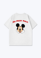 Her Mickey Mouse Oversized Shirt - White Back (Designed)