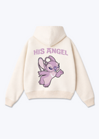 His Angel Oversized Hoodie - Beige Back (Designed)