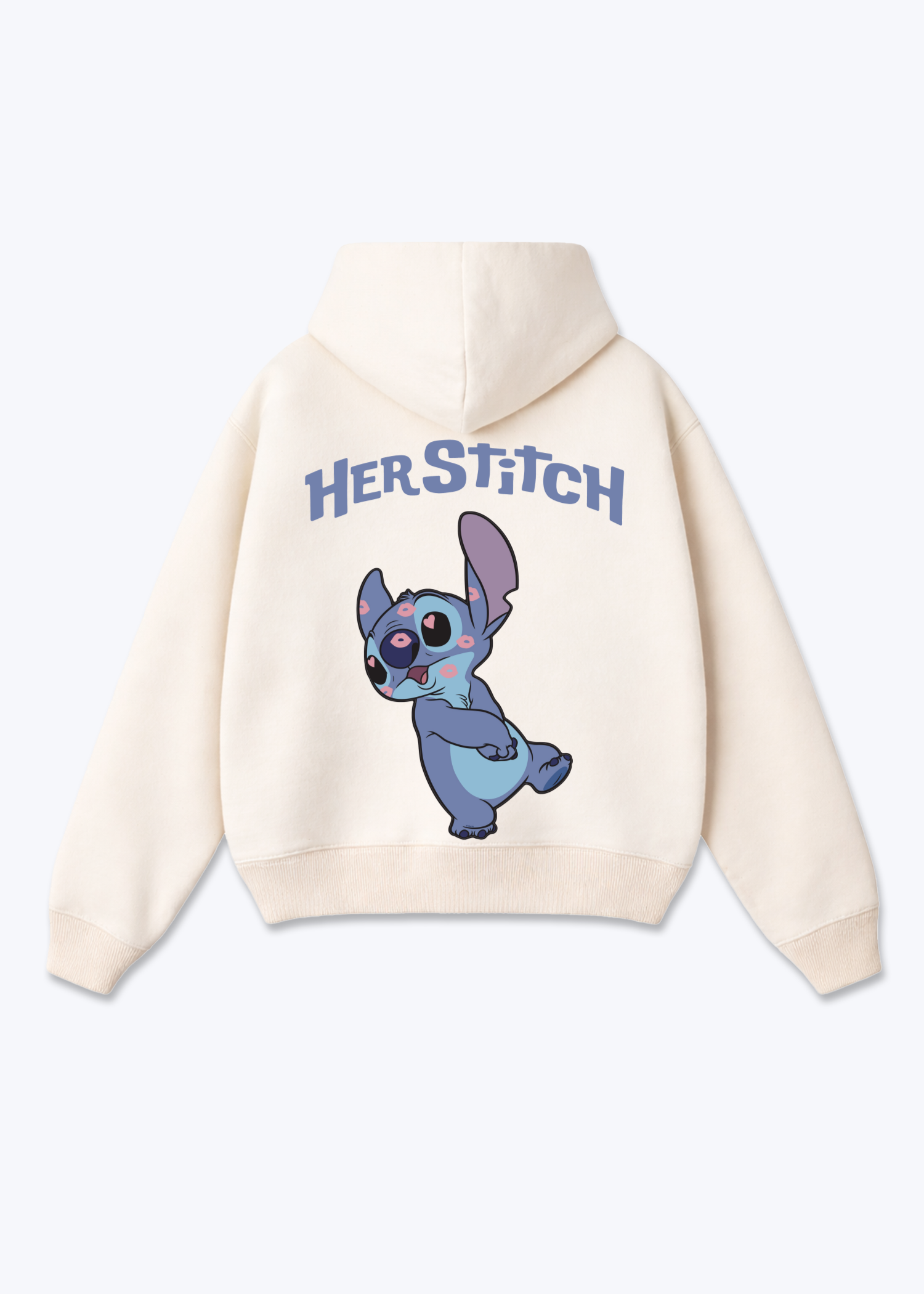 Her Stitch Oversized Hoodie - Beige Back (Designed)