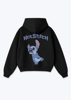 Her Stitch Oversized Hoodie - Black Back (Designed)