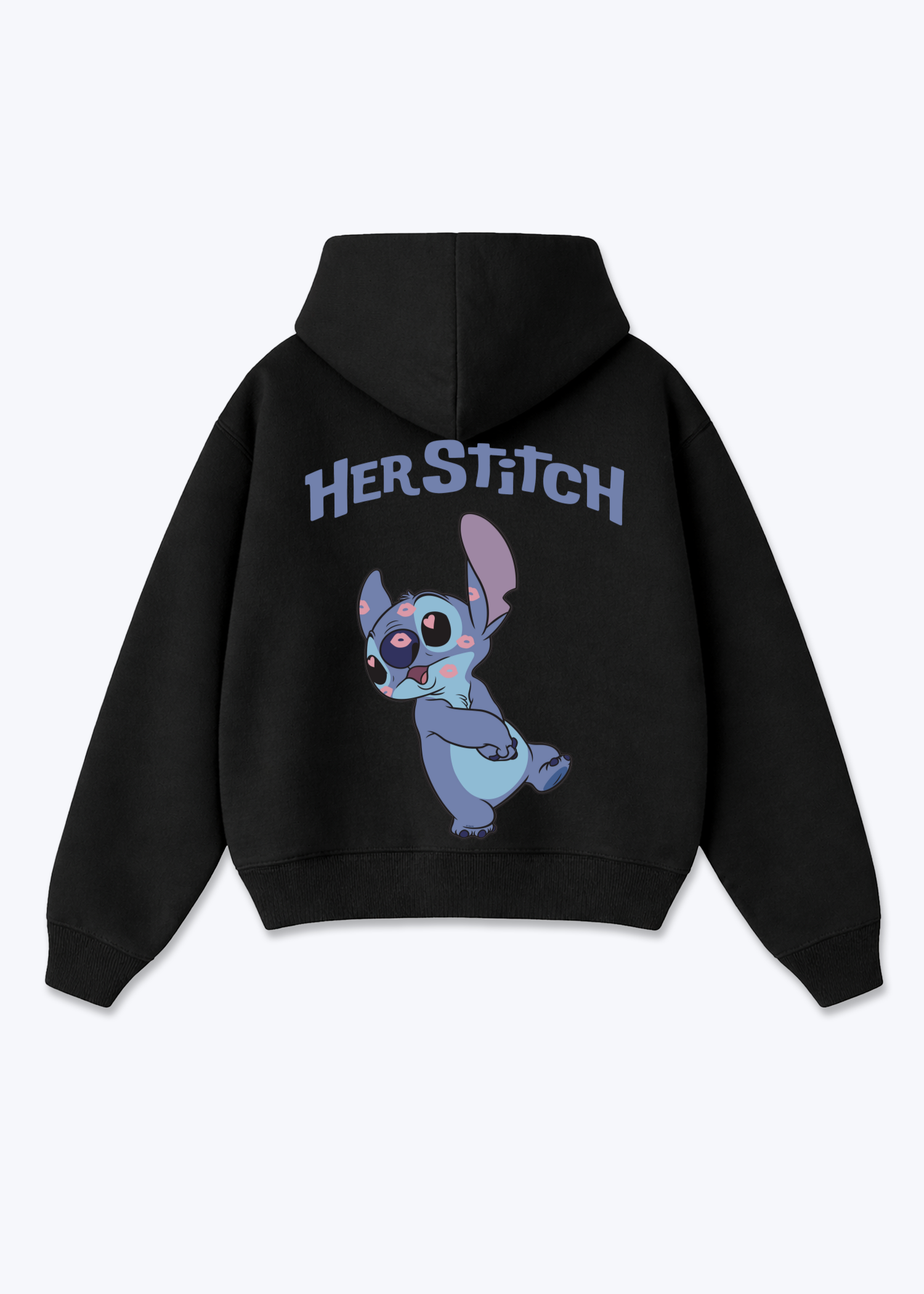 Her Stitch Oversized Hoodie - Black Back (Designed)