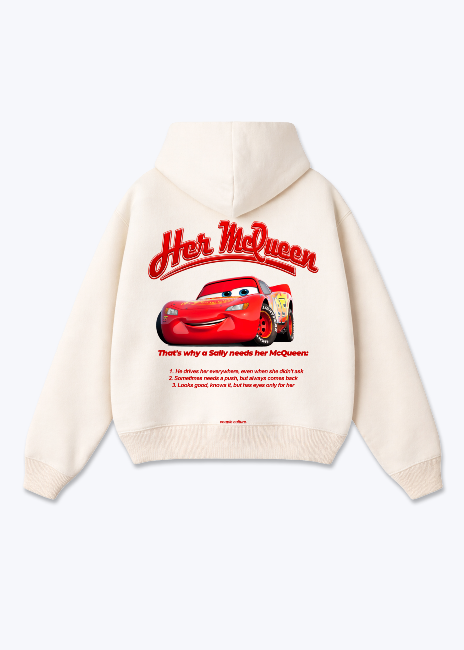 His McQueen Oversized Hoodie - Beige Back (Designed)