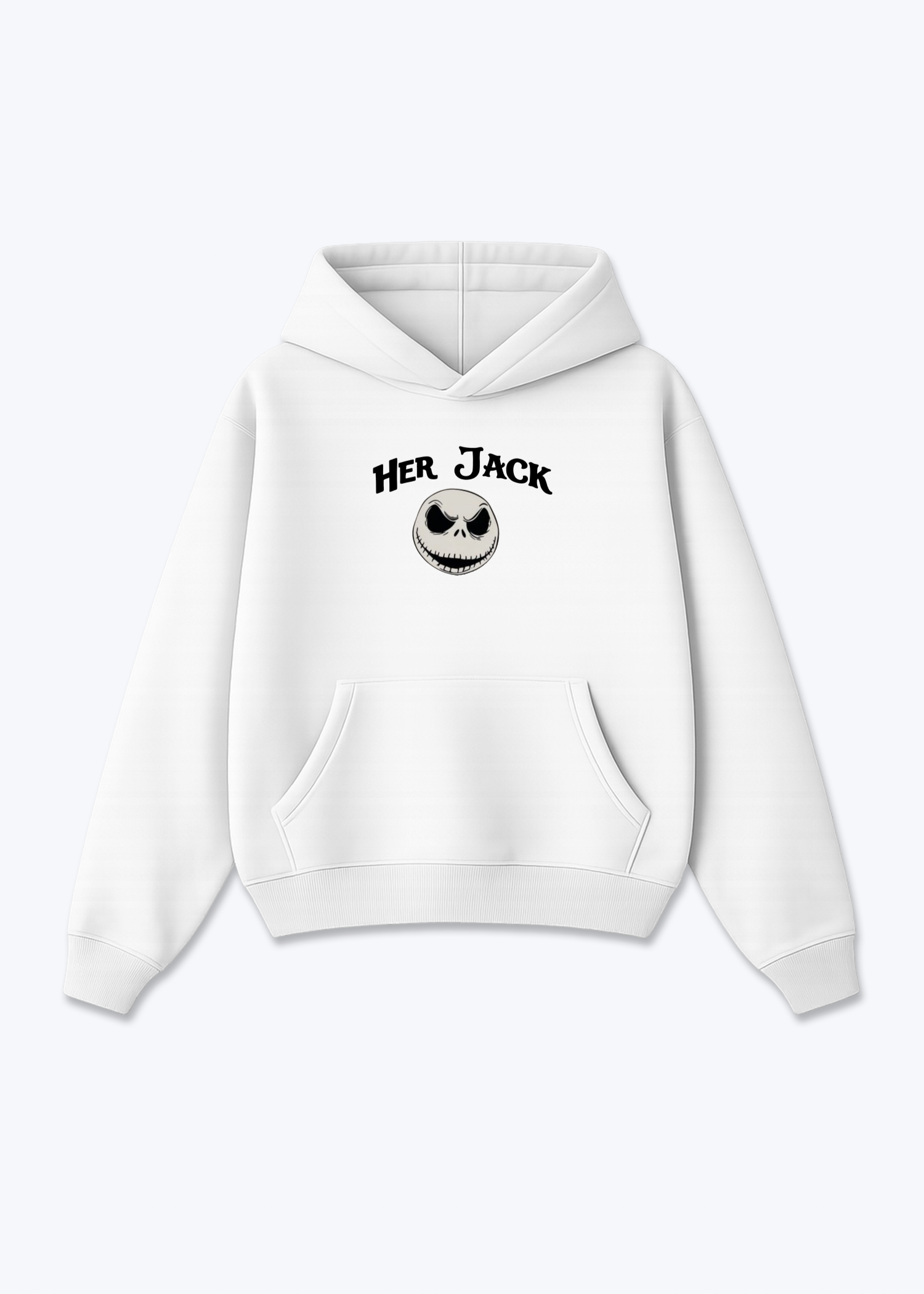 Her Jack Oversized Hoodie - White Front (Designed)