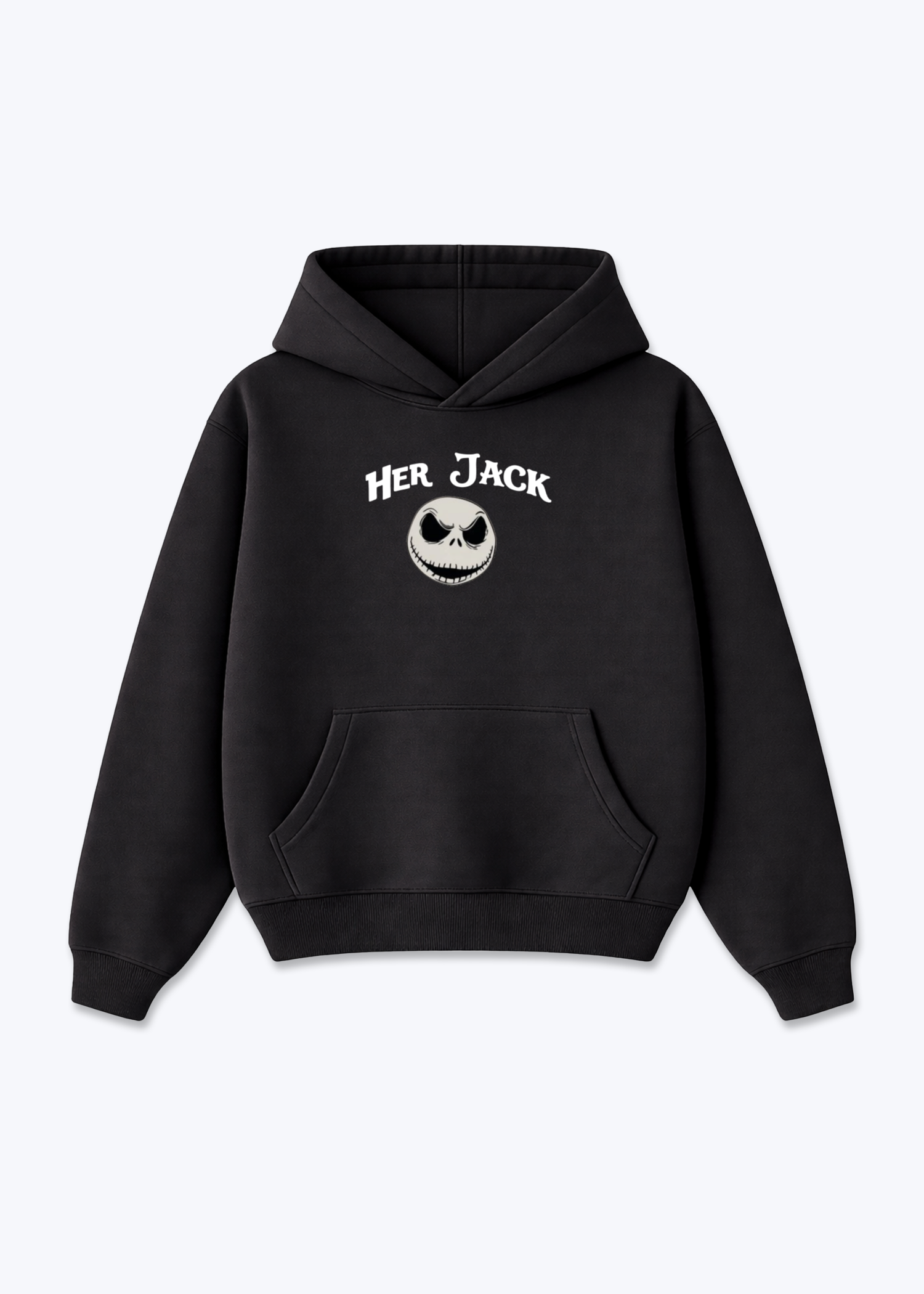 Her Jack Oversized Hoodie - Black Front (Designed)