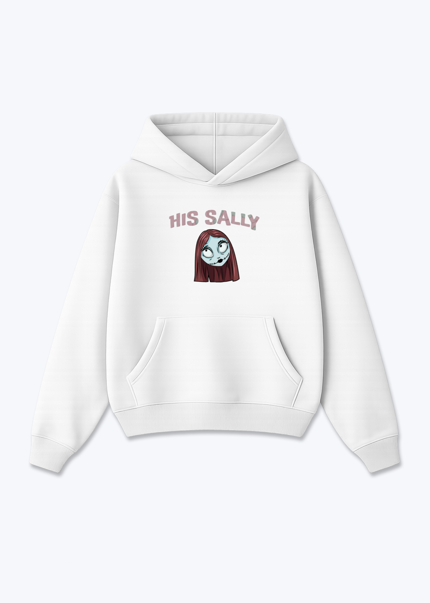 His Sally Oversized Hoodie - White Front (Designed)
