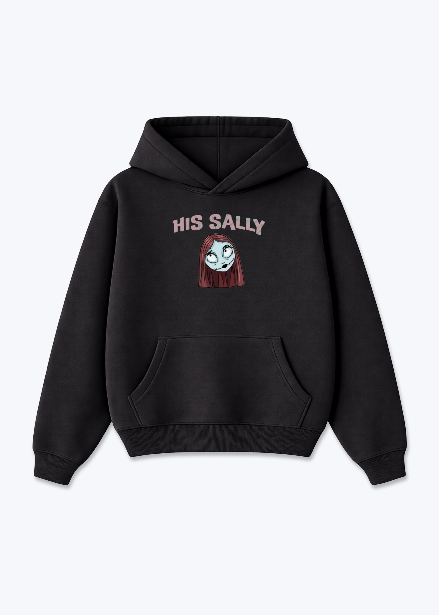 His Sally Oversized Hoodie - Black Front (Designed)