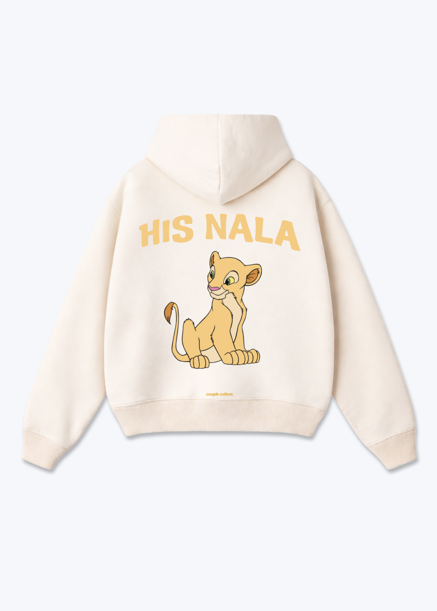 His Nala Oversized Hoodie - Beige Back (Designed)
