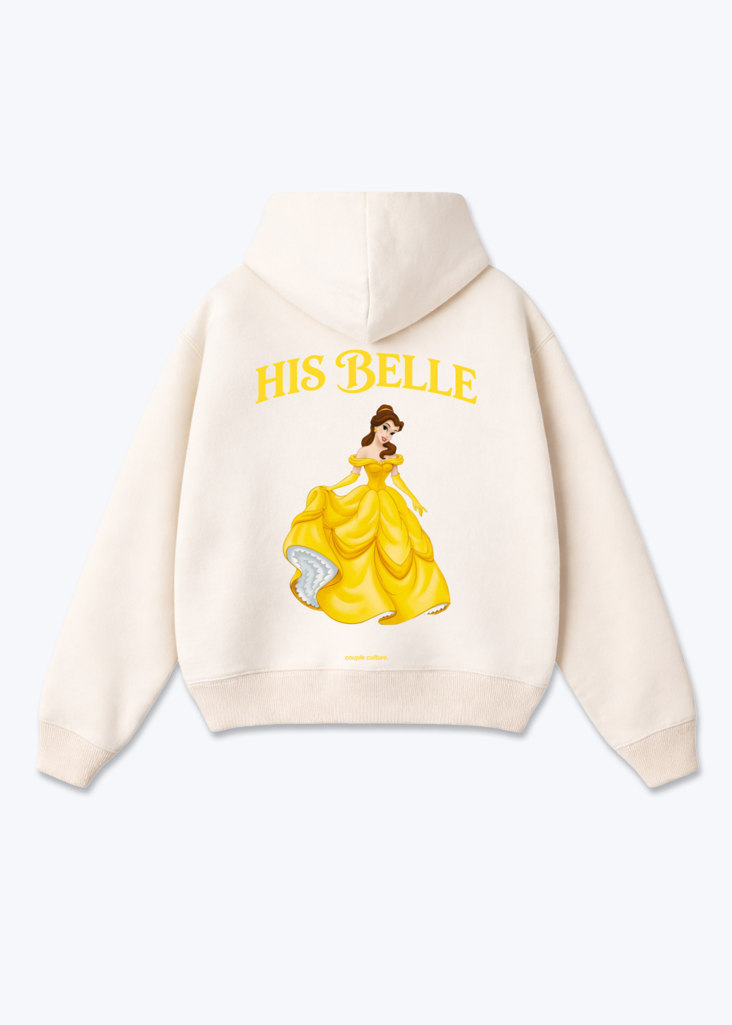 His Belle Oversized Hoodie - Beige Back (Designed)