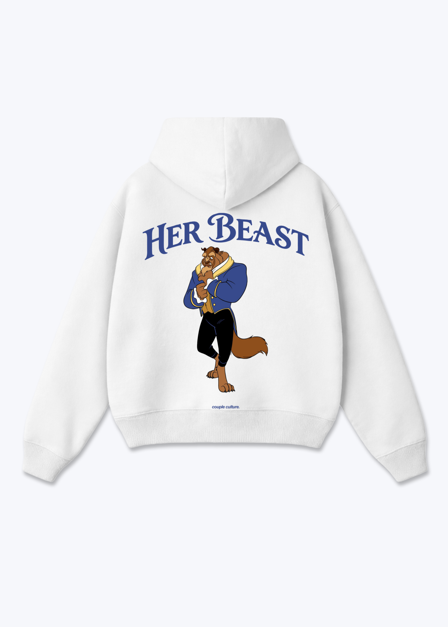 Her Beast Oversized Hoodie - White Back (Designed)