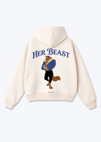 Her Beast Oversized Hoodie - Beige Back (Designed)
