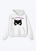 His Catwoman Oversized Hoodie - White Front (Designed)