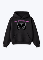 His Catwoman Oversized Hoodie - Black Front (Designed)