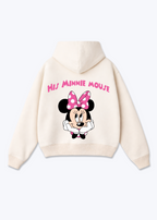 Hies Minnie Mouse Oversized Hoodie - Beige Back (Designed)