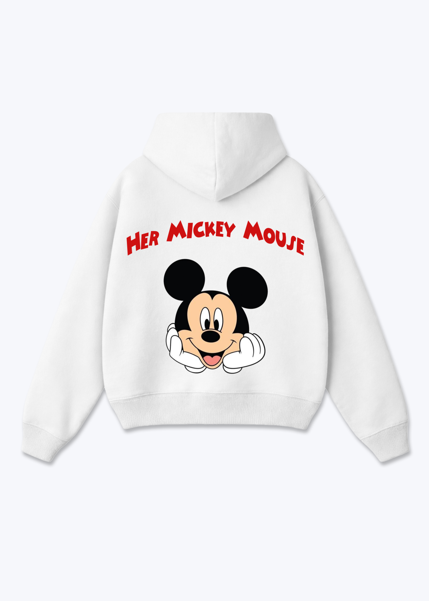 Her Mickey Mouse Oversized Hoodie - White Back (Designed)