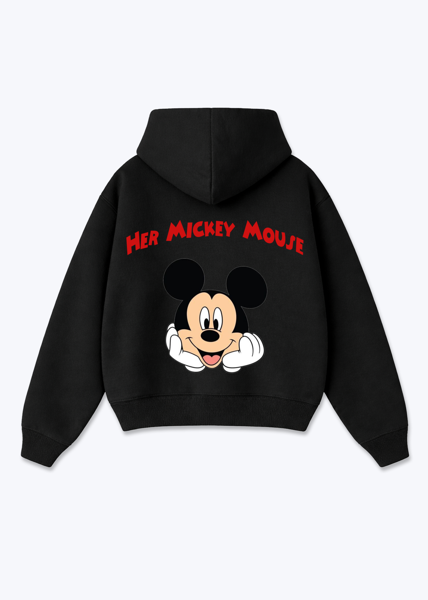 Her Mickey Mouse Oversized Hoodie - Black Back (Designed)