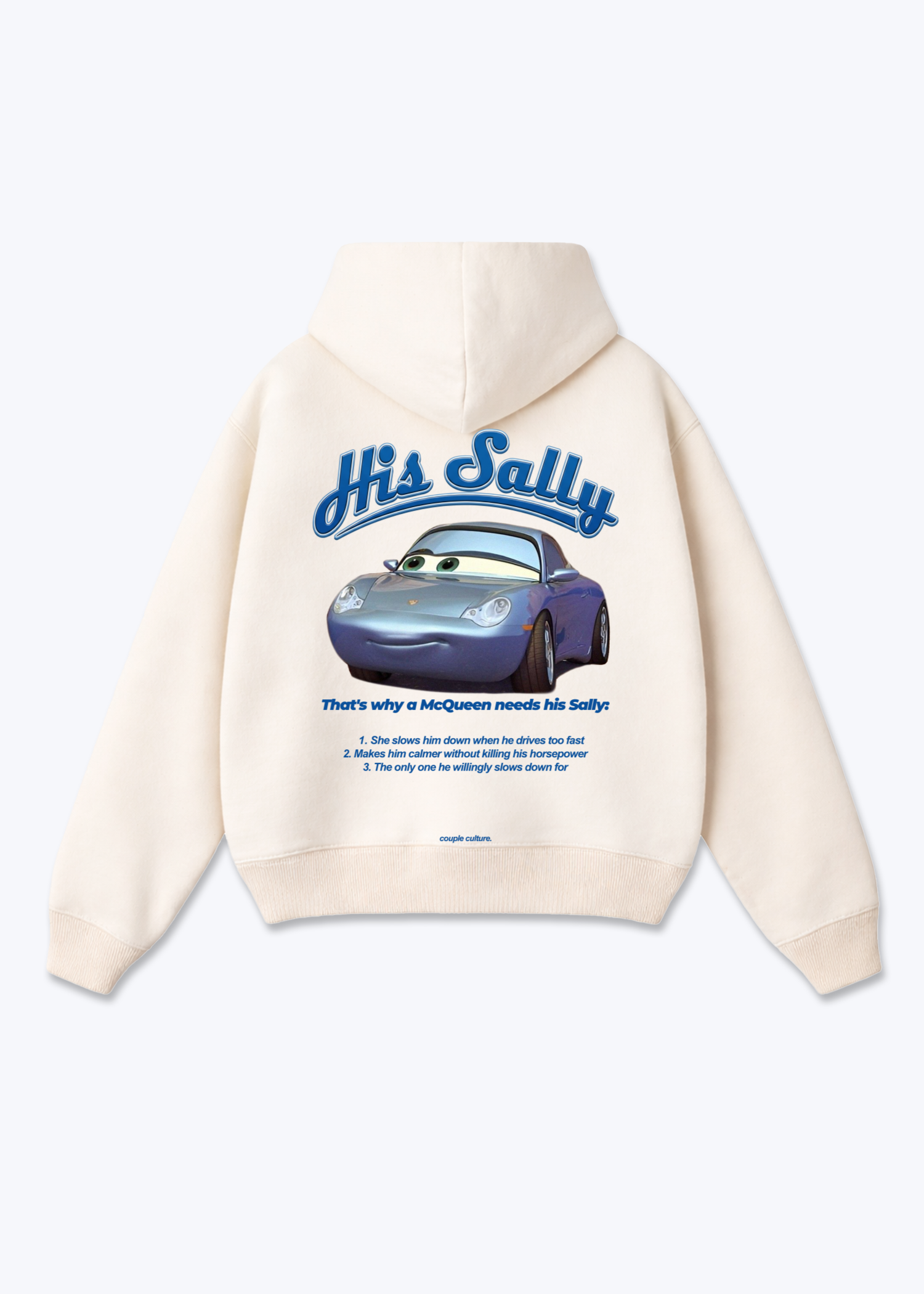 His Sally Oversized Hoodie - Beige Back (Designed)