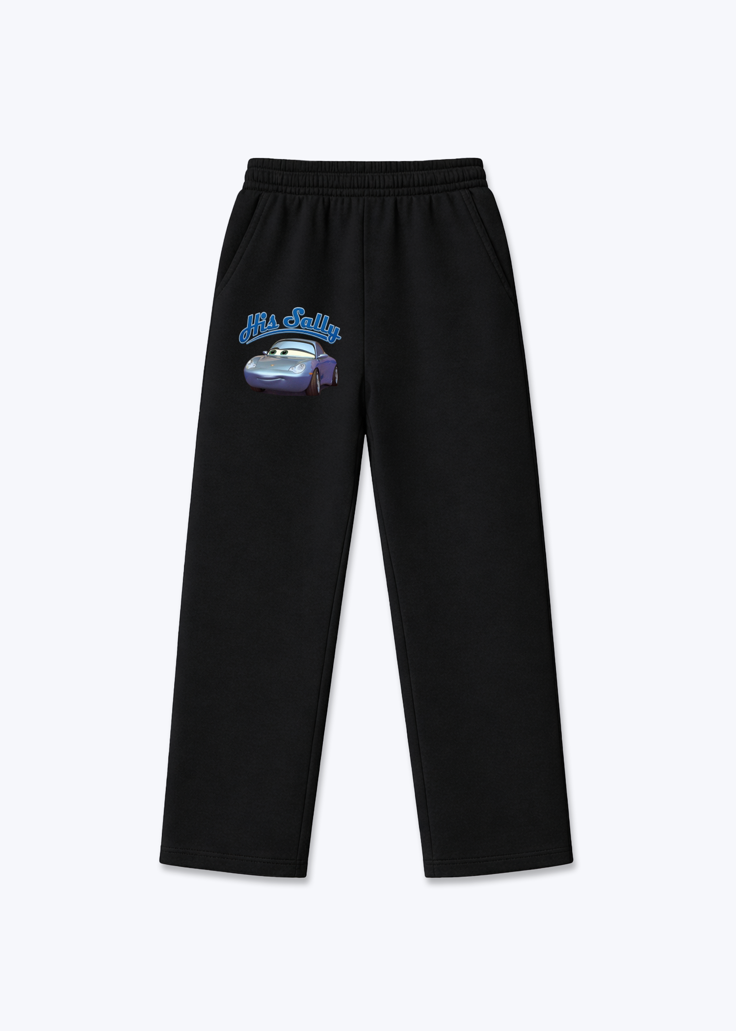 His Sally Trackpants Open leg jogger - Black Front (Designed)