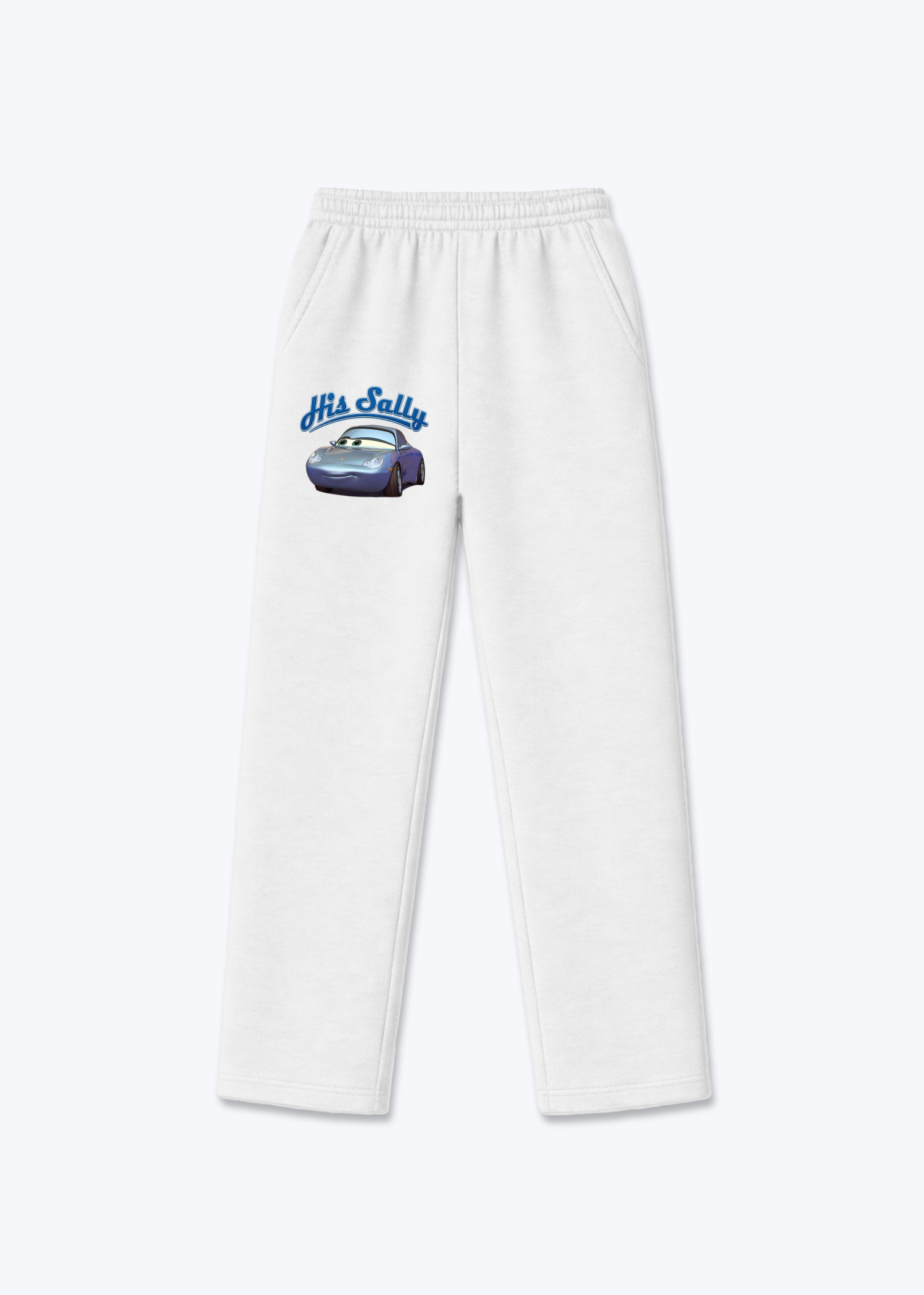 His Sally Trackpants Open leg jogger - White Front (Designed)